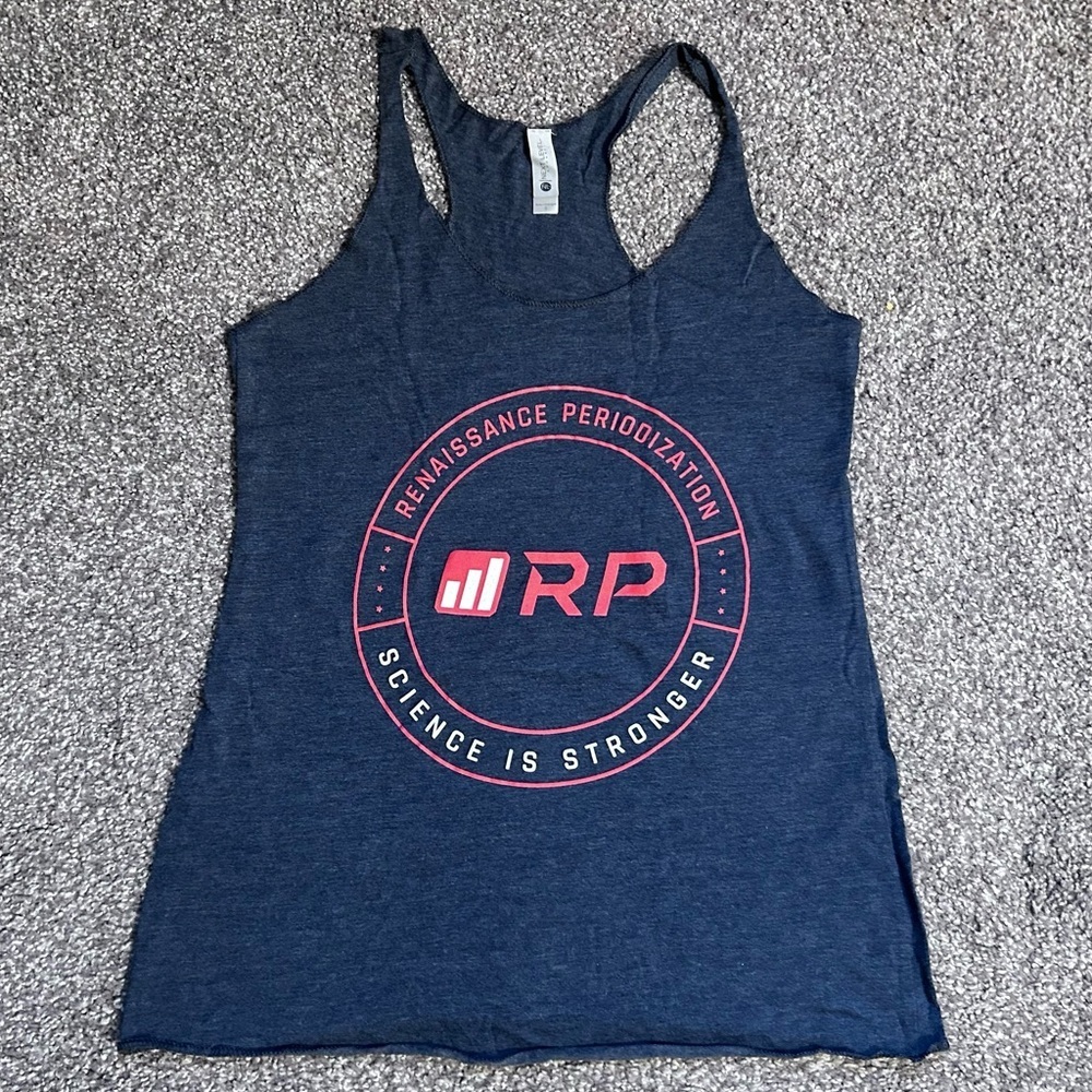 Women’s racer back gym tank top. Size small “Renaissance periodization”